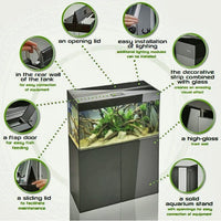 Aquael Glossy Aquarium Set Up - Freshwater Glossy Cube