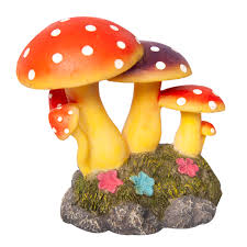 Cluster of mushrooms on mossy rock